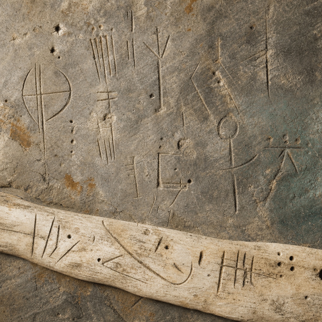 Ancient carved inscriptions